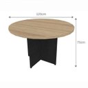 Ver imagem 3 de Mesa de Jantar Redonda Anne Bege/Preto/Carvalho Mel