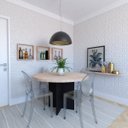Ver imagem 2 de Mesa de Jantar Redonda Anne Bege/Preto/Carvalho Mel