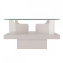 Ver imagem 3 de Mesa de Centro Clara com Tampo de Vidro Off White - Pnr Móveis