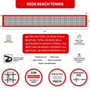 Ver imagem 6 de Rede Beach Tennis Zaka Vermelha 8,10m x 0,80m