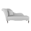 Ver imagem 2 de Divã Recamier Chaise Longue Valentina Clássico com Pés de Madeira Bouclê Cinza Claro - Desk Design