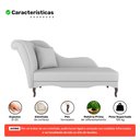 Ver imagem 3 de Divã Recamier Chaise Longue Valentina Clássico com Pés de Madeira Bouclê Cinza Claro - Desk Design