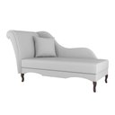 Ver imagem 5 de Divã Recamier Chaise Longue Valentina Clássico com Pés de Madeira Bouclê Cinza Claro - Desk Design