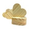 Kit 100 unidades - Coração de Madeira Pinus Porta Copos Artesanato Decoração Mesa Posta - 3