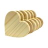 Kit 100 unidades - Coração de Madeira Pinus Porta Copos Artesanato Decoração Mesa Posta - 1