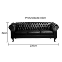 Ver imagem 2 de Sofá Duque Chest 3 Lug Courano Preto:Preto