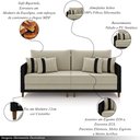 Ver imagem 3 de Sofá Montecarlo 3 Lugares 232cm Veludo/pu Bege/preto