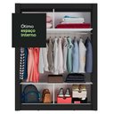 Ver imagem 6 de Guarda-Roupa Solteiro Madesa Denver 2 Portas de Correr com Espelho Preto/Rustic Cor:Preto/Rustic