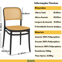 Ver imagem 5 de Kit 6 Cadeiras de Jantar Roma para Sala e Cozinha - Preto