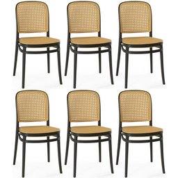 Kit 6 Cadeiras de Jantar Roma para Sala e Cozinha - Preto - 1