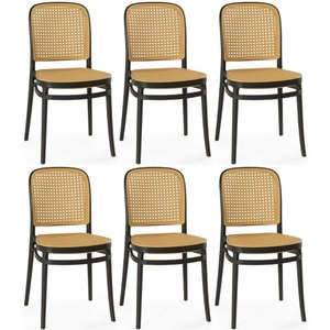 Kit 6 Cadeiras de Jantar Roma para Sala e Cozinha - Preto