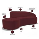 Ver imagem 3 de Sofá 3 Lugares Curvo Living Firenze Direito D02 Veludo Marsala 180cm C-278 - Lyam