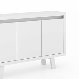 Balcão para Escritório 136cm com 3 Portas e 1 Prateleira Branco - 3
