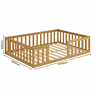 Cama Montessoriana Casal Nemargi Madeira Maciça com Grade Nogueira - 2