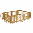 Ver imagem 2 de Cama Montessoriana Casal Nemargi Madeira Maciça com Grade Nogueira