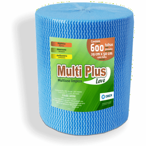 Pano Multiuso Wave Multiplus - 29cm X 300m - 600 Folhas - 35g/m² - Azul