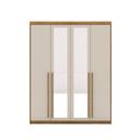 Ver imagem 4 de Guarda Roupa Roupeiro Casal Dubai 4 Portas com Espelho Nature Fendi Vila Rica
