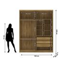 Ver imagem 2 de Guarda Roupa Roupeiro Casal Dubai 4 Portas com Espelho Nature Fendi Vila Rica