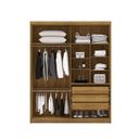 Ver imagem 3 de Guarda Roupa Roupeiro Casal Dubai 4 Portas com Espelho Nature Fendi Vila Rica