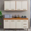 Ver imagem 1 de Cozinha Completa 7 Portas 3 Gavetas Atenas Kaiki Móveis Nature/off White