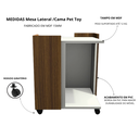 Ver imagem 3 de Mesa Lateral /cama Pet Toy na Cor Branco/ Freijó com Rodizio