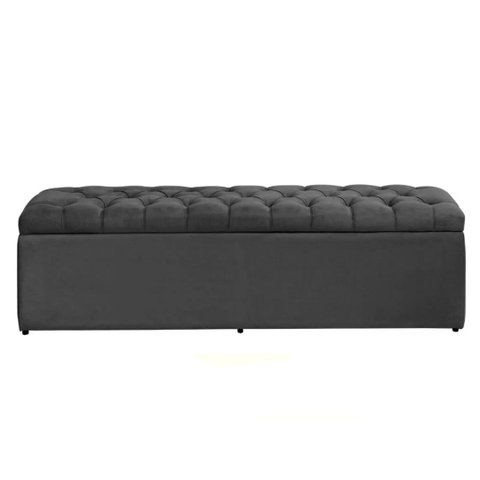 Báu calçadeira sapateira Dubai 1,28Mt- Tamanho Viúva- -Suede Cinza GAT MAGAZINE