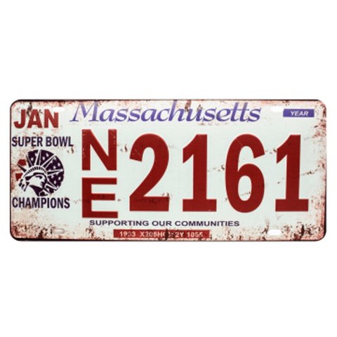 Placa de Carro Decor em Madeira State Route - Massachusetts