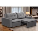 Ver imagem 1 de Sofá Retrátil 2 Lugares 1,80m Luna Suede Cinza Adonai Estofados