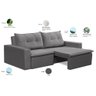 Sofá Retrátil 2 Lugares 1,80m Luna Suede Cinza Adonai Estofados - 4