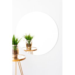 Espelho Redondo Lapidado Decorativo 60x60cm para Quarto Sala Banheiro Cozinha Luxo C/dupla Face - 2