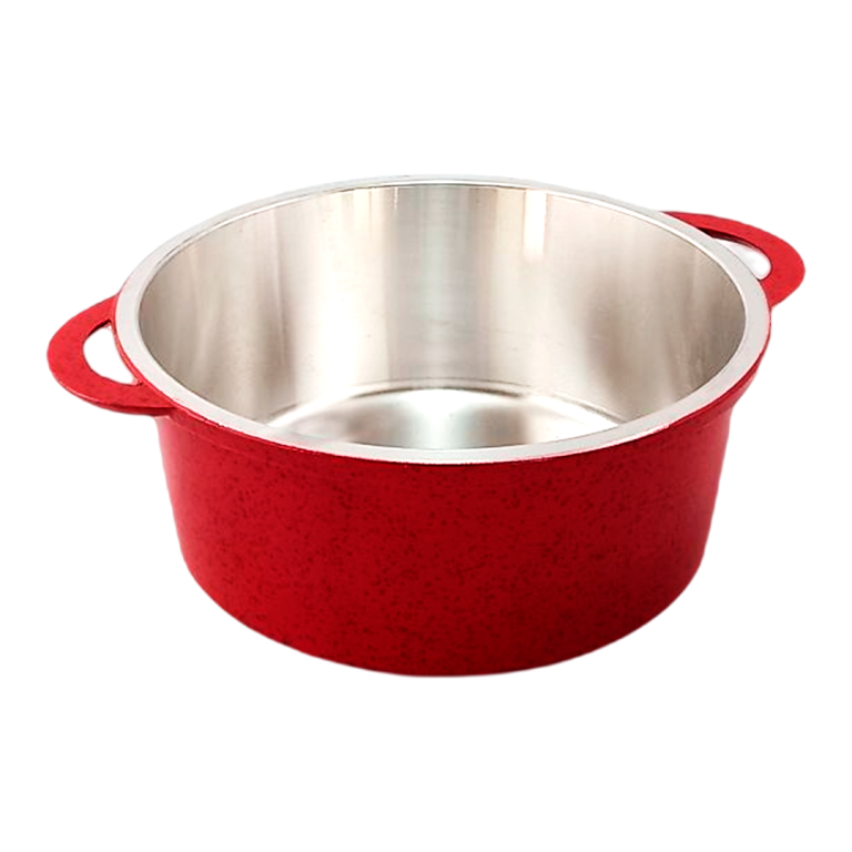 Jogo de 5 Caçarolas de Aluminio Fundido 16 a 24cm - Vermelho Pigmentado - 3