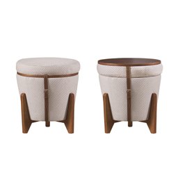 Puff Flex Altus em Linho Colmeia - Mobiliamobilia - 3