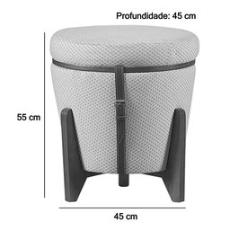 Puff Flex Altus em Linho Colmeia - Mobiliamobilia - 4