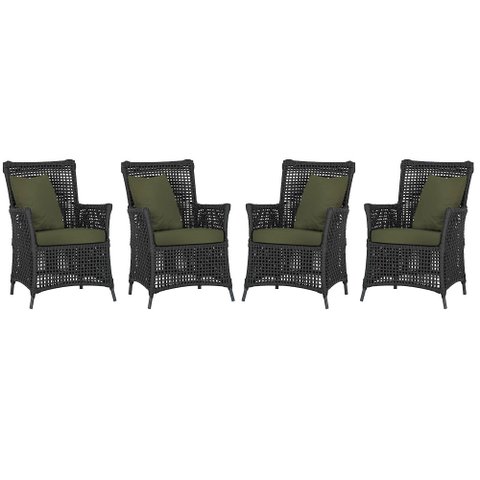 4 Poltronas Igapó Alumínio Micro Pintura Preta Corda Náutica Estofado 13