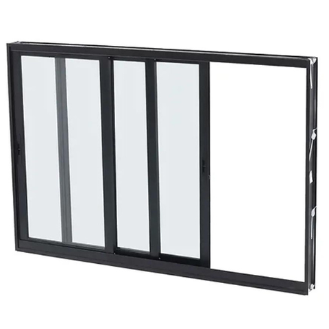 Janela Vitro de Alumínio 3 Folhas Móveis 120x150cm Preto Allo Esquadrias