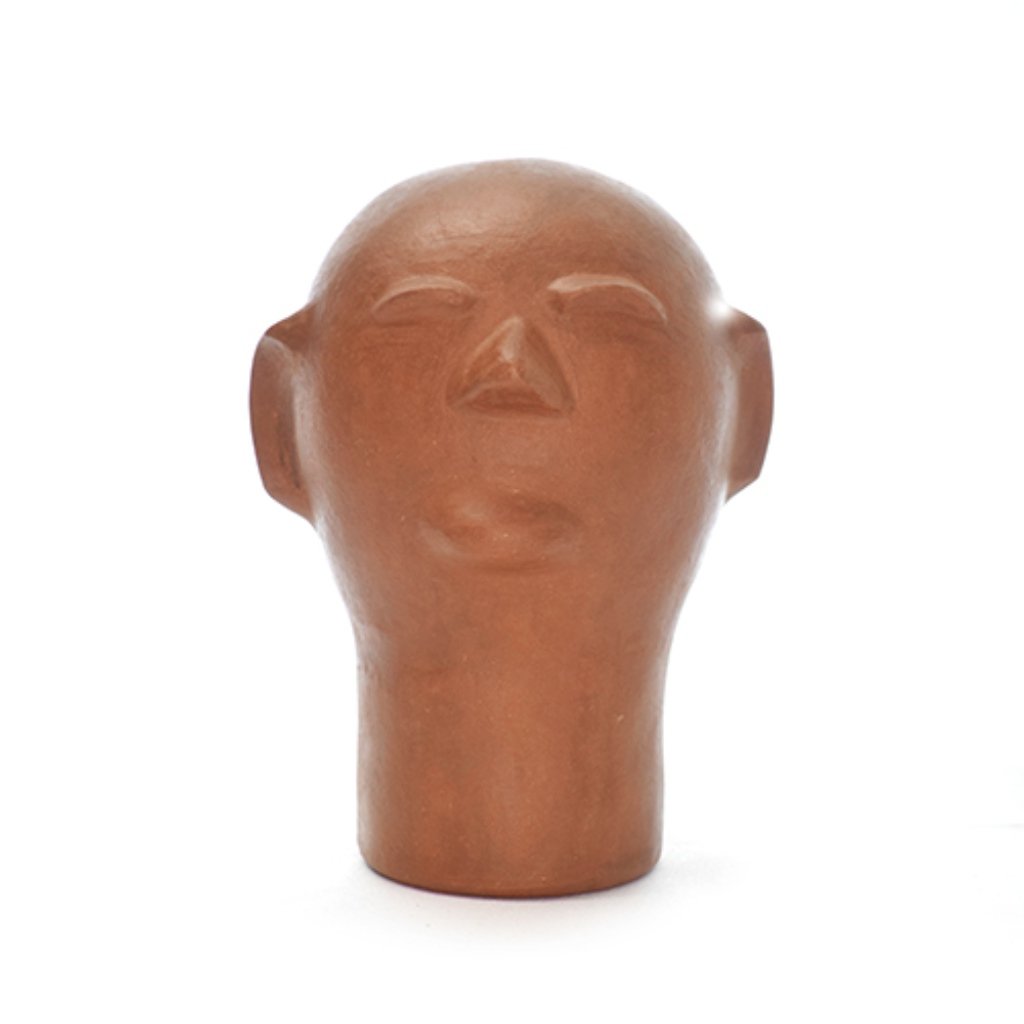 ESCULTURA CABEÇA CERAMICA CIDA LIMA M PE 25CM Fuchic Brasil - 1