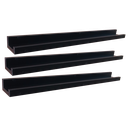 Ver imagem 1 de Kit 3 Prateleira Porta Quadros Retratos Fotos Temperos Livros e Enfeites Cor:Preto