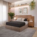 Ver imagem 2 de Cabeceira com Mesa de Cabeceira Veneza 2 Gavetas Mdf