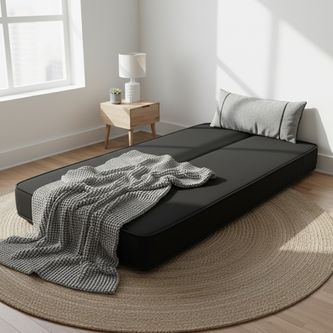 Colchão Dobrável Solteiro com Design Compacto – Ideal para Closets, Porta-malas e Debaixo da Cama.