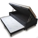 Ver imagem 2 de Cama Box Bau Solteiro com Auxiliar Semi Ortopedica Suede 088x188:vermelho