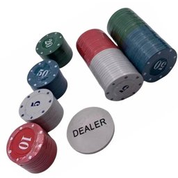 Jogo de Poker Chips Profissional 100 Fichas + 2 Decks de Cartas Fine Gift - 2