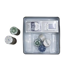 Jogo de Poker Chips Profissional 100 Fichas + 2 Decks de Cartas Fine Gift - 5