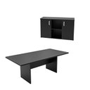 Ver imagem 3 de Conjunto Escritório Mesa Reunião Armário Credenza Escritório Office Netmobil - Preto
