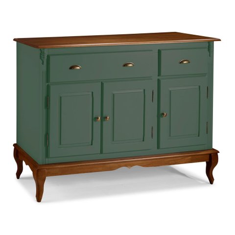 Balcão Buffet 3 Portas 2 Gavetas 60803 Hannover Linz Móveis - Verde Musgo/imbuia Glazer