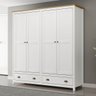 Guarda-roupa 4 Portas 2 Gavetas Topázio Madeira Pinus Branco/freijó - Finestra - 1