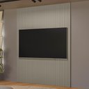 Ver imagem 1 de Painel Ripado de Madeira Decorativo para Sala Quarto 180x250cm Slats L05 Gris Fosco - Lyam Decor