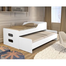 Bicama com Grade de Proteção Solteiro Reforçada Elis 100%mdf:branco - 2