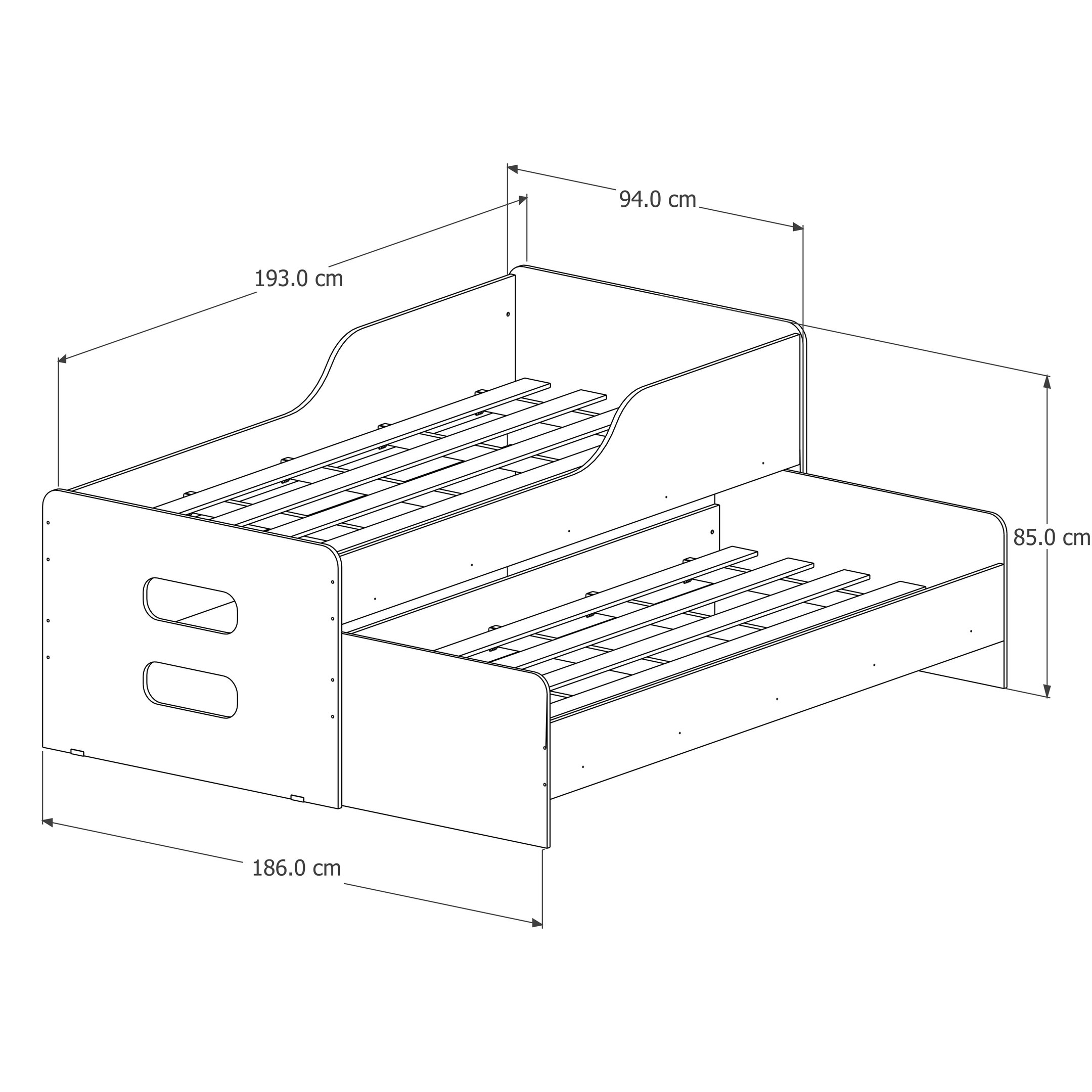 Bicama com Grade de Proteção Solteiro Reforçada Elis 100%mdf:branco - 3