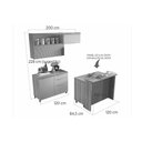Ver imagem 3 de Cozinha Modulada Completa Marquesa Gourmet 5 Peças C5p30 Nature/verde - Nesher