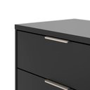 Ver imagem 5 de Cômoda 6 Gavetas Yves 135 Cm - Preto Fosco C/ Champanhe